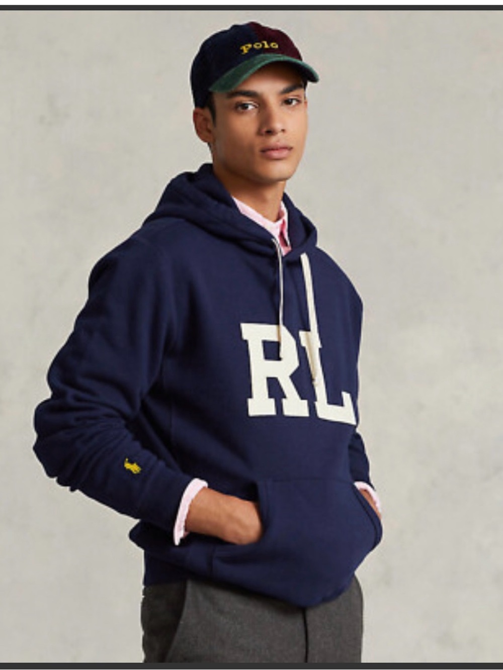 Polo Ralph Lauren Navy RL Monogram Letterman Hoodie